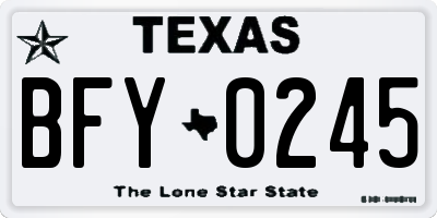 TX license plate BFY0245