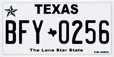 TX license plate BFY0256