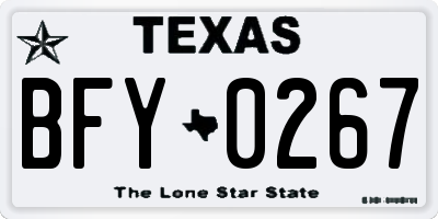TX license plate BFY0267