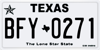 TX license plate BFY0271