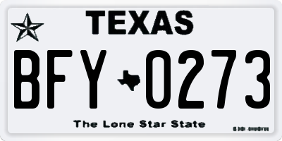 TX license plate BFY0273