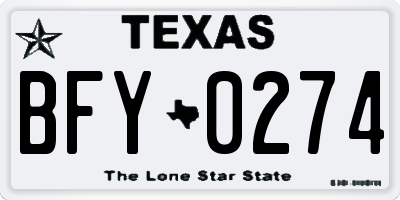 TX license plate BFY0274