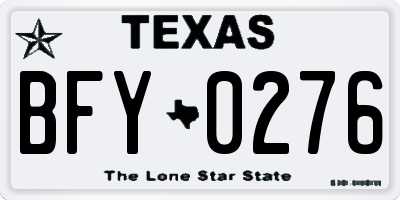 TX license plate BFY0276