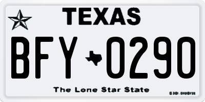 TX license plate BFY0290