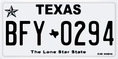 TX license plate BFY0294