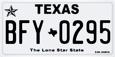 TX license plate BFY0295
