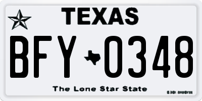 TX license plate BFY0348