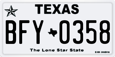 TX license plate BFY0358