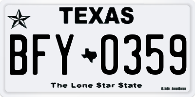 TX license plate BFY0359