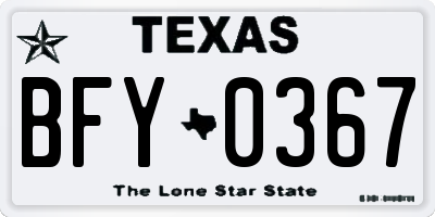TX license plate BFY0367