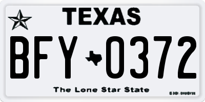 TX license plate BFY0372