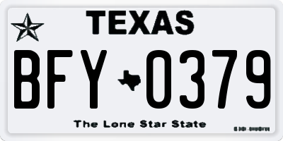 TX license plate BFY0379