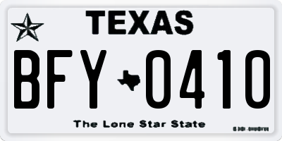 TX license plate BFY0410