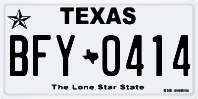 TX license plate BFY0414