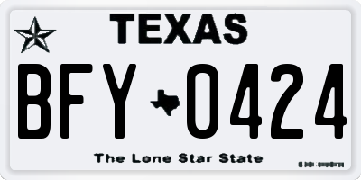 TX license plate BFY0424