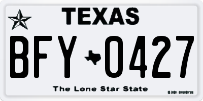 TX license plate BFY0427