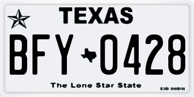 TX license plate BFY0428