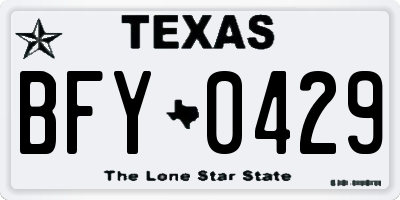 TX license plate BFY0429