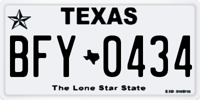 TX license plate BFY0434