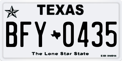 TX license plate BFY0435
