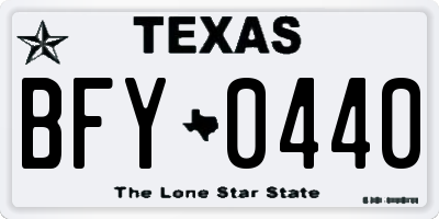 TX license plate BFY0440