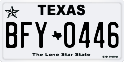 TX license plate BFY0446
