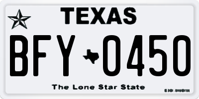 TX license plate BFY0450