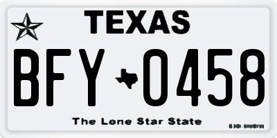 TX license plate BFY0458