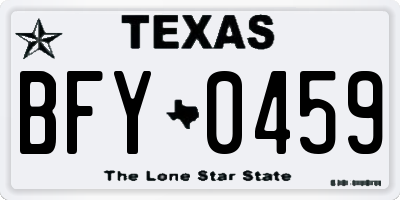 TX license plate BFY0459