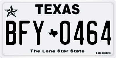 TX license plate BFY0464