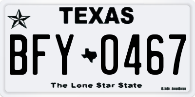 TX license plate BFY0467