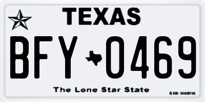 TX license plate BFY0469
