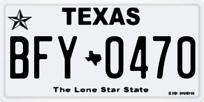 TX license plate BFY0470