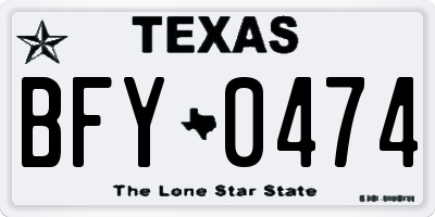 TX license plate BFY0474