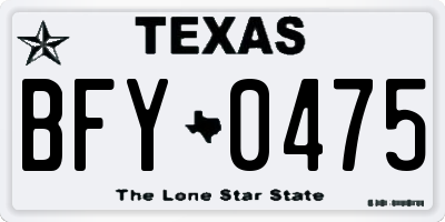 TX license plate BFY0475