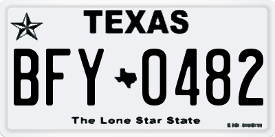 TX license plate BFY0482