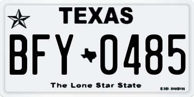 TX license plate BFY0485