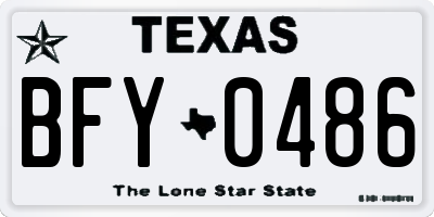 TX license plate BFY0486