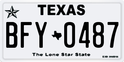 TX license plate BFY0487