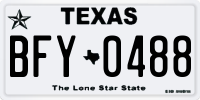 TX license plate BFY0488