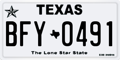 TX license plate BFY0491