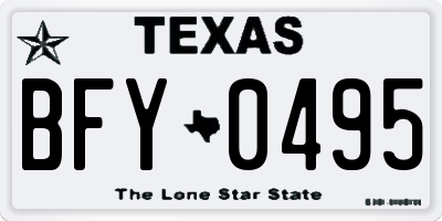 TX license plate BFY0495