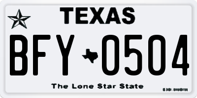 TX license plate BFY0504