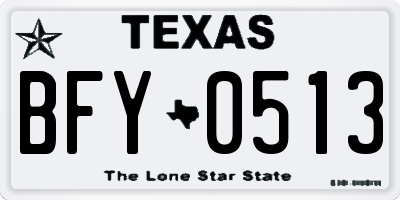 TX license plate BFY0513