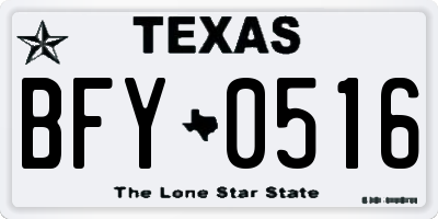 TX license plate BFY0516