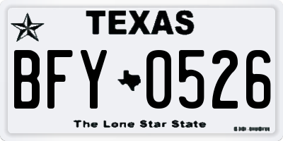 TX license plate BFY0526