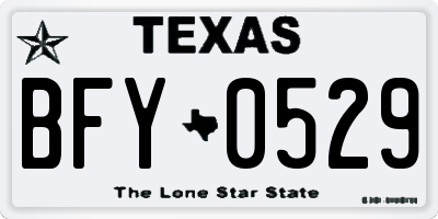 TX license plate BFY0529