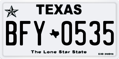 TX license plate BFY0535
