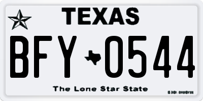 TX license plate BFY0544