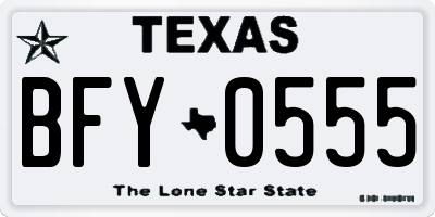 TX license plate BFY0555